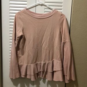 Light pink ruffled shirt